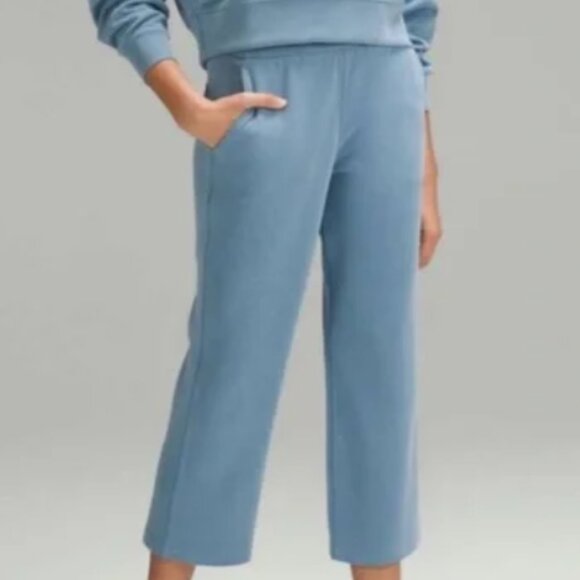 lululemon athletica Pants - lululemon softstreme high rise straight leg cropped pant in utility blue size 2
